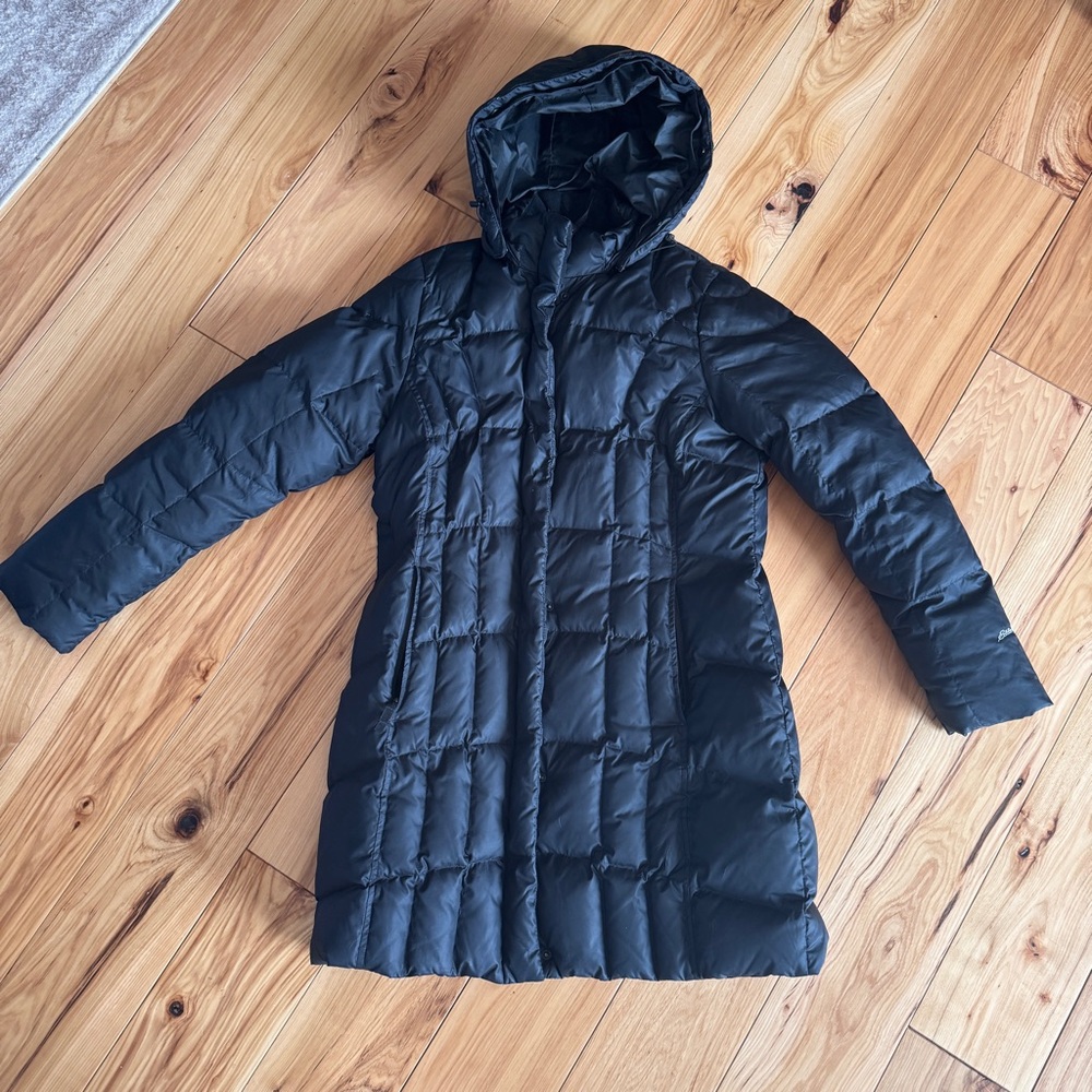 Eddie Bauer Women's Black Hooded Puffer Winter Coat